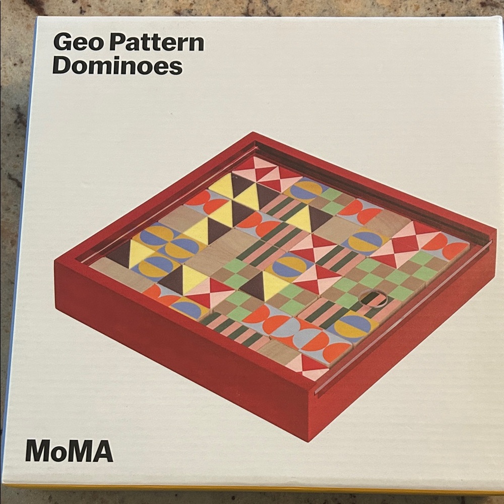 MoMA Geo Pattern Dominoes - Red with Multicolor Design